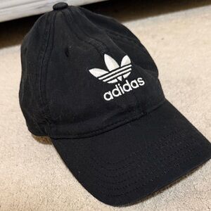 Adidas Black Cap with White Trefoil Logo